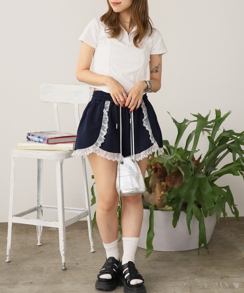ROOPTOKYO(ループトウキョウ)の「Curved line polo design cut and sewn / カーブライン ポロデザインカットソー(Tシャツ/カットソー・レディース・ブラック/グレー/ホワイト・FREE)」の7枚目の写真