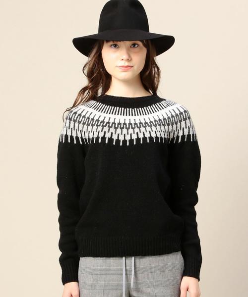 BEAUTY&YOUTH UNITED ARROWS（ビューティーアンドユースユナイテッドアローズ）の「BY フェアアイルニットプルオーバー◆（ニット/セーター・レディース・オフホワイト/ブラック・フリー）」の4枚目の写真