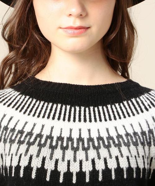 BEAUTY&YOUTH UNITED ARROWS（ビューティーアンドユースユナイテッドアローズ）の「BY フェアアイルニットプルオーバー◆（ニット/セーター・レディース・オフホワイト/ブラック・フリー）」の6枚目の写真