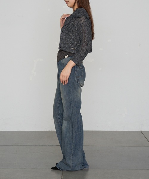 RAY CASSIN（レイカズン）の「透かし編みフードニット（ニット/セーター・レディース・アイボリー/チャコールグレー/ベージュ・FREE）」の5枚目の写真