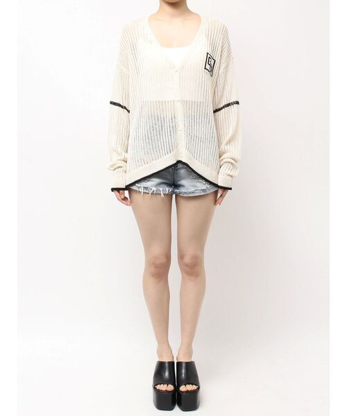 GYDA（ジェイダ）の「GG サマーニットカーディガン（カーディガン/ボレロ・レディース・アイボリー/ブラック/ピンク・FREE）」の7枚目の写真