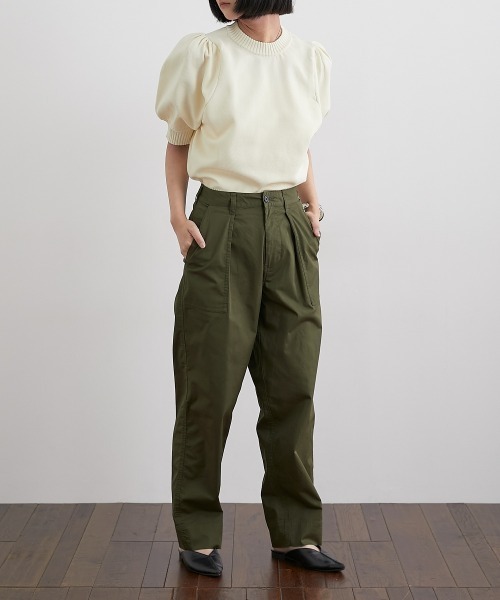 nissen（ニッセン）の「ワンタックストレッチベイカーパンツ（カーゴパンツ・レディース・ライトベージュ/グリーン・マルチサイズ）」の9枚目の写真