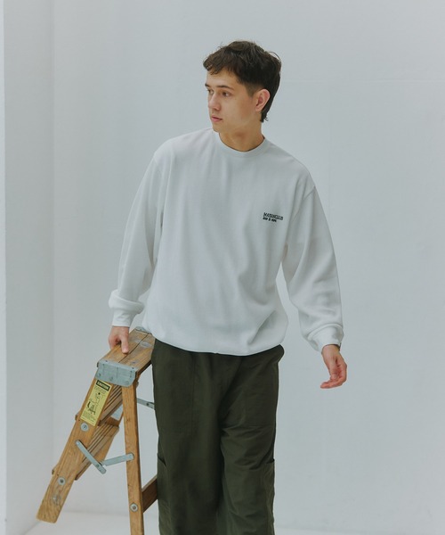 MILITARY(ミリタリー)の「【SETUP7】Thermal Crewneck Sweater Tee KKP/ サーマルクルーネックスウェット(スウェット・メンズ・ブラック/グレー/ホワイト・M/L)」の4枚目の写真