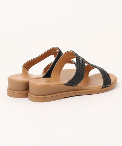 LUGG NAGG(ラグナグ)の「【Design Note】【3E】ラインストーンナローサンダル(サンダル・レディース・ブラック/アイボリー・M/L/LL/S)」の3枚目の写真