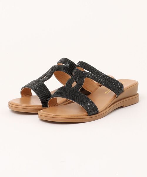 LUGG NAGG(ラグナグ)の「【Design Note】【3E】ラインストーンナローサンダル(サンダル・レディース・ブラック/アイボリー・M/L/LL/S)」の5枚目の写真