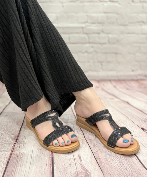 LUGG NAGG(ラグナグ)の「【Design Note】【3E】ラインストーンナローサンダル(サンダル・レディース・ブラック/アイボリー・M/L/LL/S)」の7枚目の写真