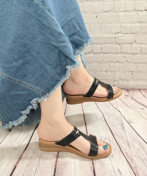 LUGG NAGG(ラグナグ)の「【Design Note】【3E】ラインストーンナローサンダル(サンダル・レディース・ブラック/アイボリー・M/L/LL/S)」の8枚目の写真