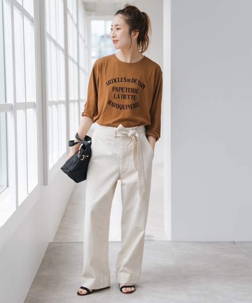 Spick & Span(スピックアンドスパン)の「La Hutte / ラ ユット シアーロンTee(Tシャツ/カットソー・レディース・ホワイト/キャメル/レッド/イエロー・FREE)」の7枚目の写真