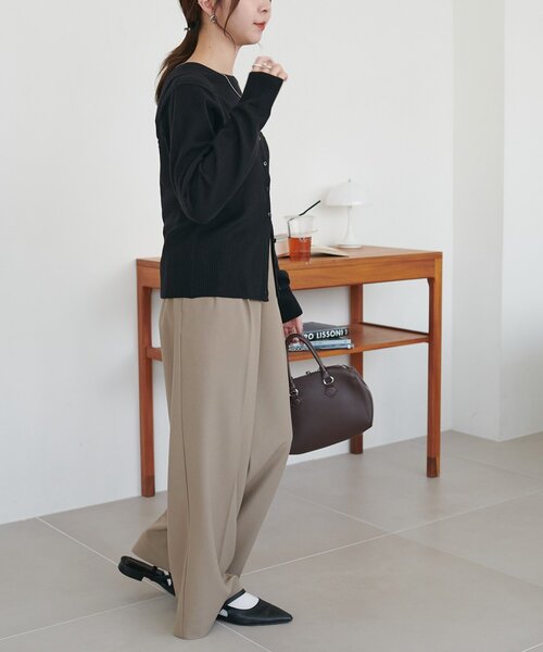 DISCOAT（ディスコート）の「モチモチビスチェセットプルオーバー《WEB限定カラーあり》（アンサンブル・レディース・キャメル/チャコールグレー/ブラック/ライトベージュ・FREE）」の9枚目の写真