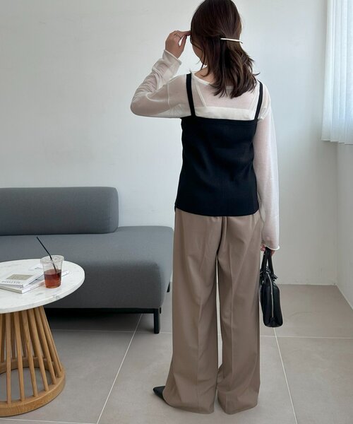 DISCOAT（ディスコート）の「モチモチビスチェセットプルオーバー《WEB限定カラーあり》（アンサンブル・レディース・キャメル/チャコールグレー/ブラック/ライトベージュ・FREE）」の13枚目の写真