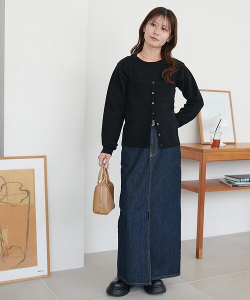 DISCOAT（ディスコート）の「モチモチビスチェセットプルオーバー《WEB限定カラーあり》（アンサンブル・レディース・キャメル/チャコールグレー/ブラック/ライトベージュ・FREE）」の15枚目の写真