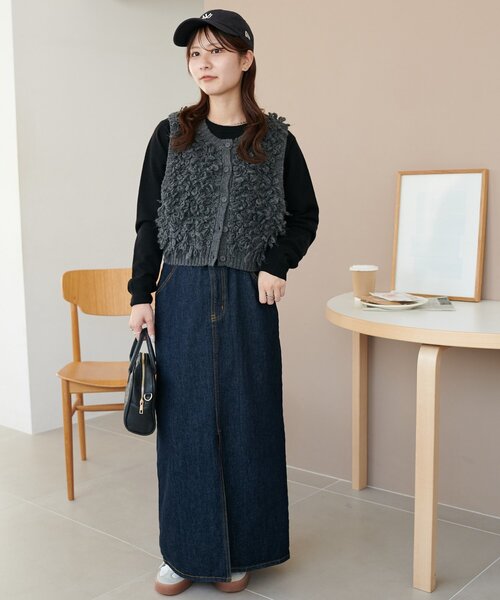 DISCOAT（ディスコート）の「モチモチビスチェセットプルオーバー《WEB限定カラーあり》（アンサンブル・レディース・キャメル/チャコールグレー/ブラック/ライトベージュ・FREE）」の18枚目の写真