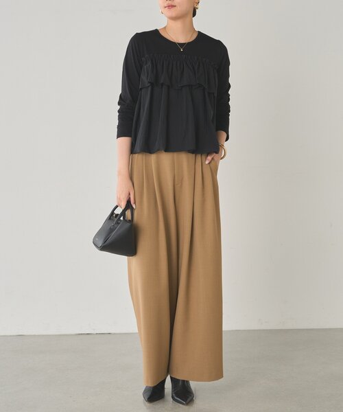 LOUNGEDRESS（ラウンジドレス）の「ドッキングバルーンカットソー（Tシャツ/カットソー・レディース・ベージュ/ブラック・FREE）」の9枚目の写真