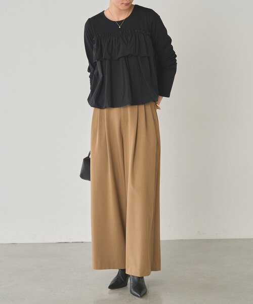 LOUNGEDRESS（ラウンジドレス）の「ドッキングバルーンカットソー（Tシャツ/カットソー・レディース・ベージュ/ブラック・FREE）」の8枚目の写真