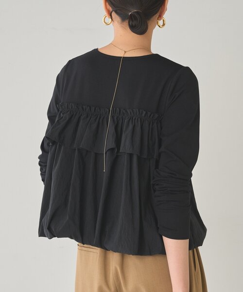 LOUNGEDRESS（ラウンジドレス）の「ドッキングバルーンカットソー（Tシャツ/カットソー・レディース・ベージュ/ブラック・FREE）」の22枚目の写真