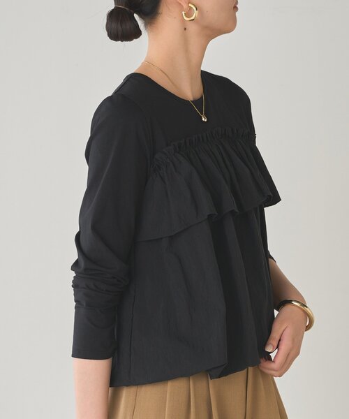 LOUNGEDRESS（ラウンジドレス）の「ドッキングバルーンカットソー（Tシャツ/カットソー・レディース・ベージュ/ブラック・FREE）」の21枚目の写真