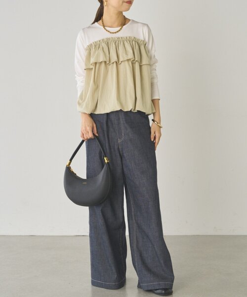 LOUNGEDRESS（ラウンジドレス）の「ドッキングバルーンカットソー（Tシャツ/カットソー・レディース・ベージュ/ブラック・FREE）」の19枚目の写真