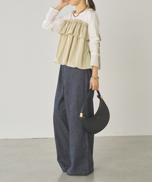 LOUNGEDRESS（ラウンジドレス）の「ドッキングバルーンカットソー（Tシャツ/カットソー・レディース・ベージュ/ブラック・FREE）」の18枚目の写真