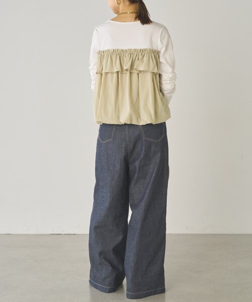 LOUNGEDRESS（ラウンジドレス）の「ドッキングバルーンカットソー（Tシャツ/カットソー・レディース・ベージュ/ブラック・FREE）」の17枚目の写真