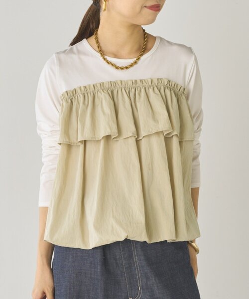 LOUNGEDRESS（ラウンジドレス）の「ドッキングバルーンカットソー（Tシャツ/カットソー・レディース・ベージュ/ブラック・FREE）」の15枚目の写真