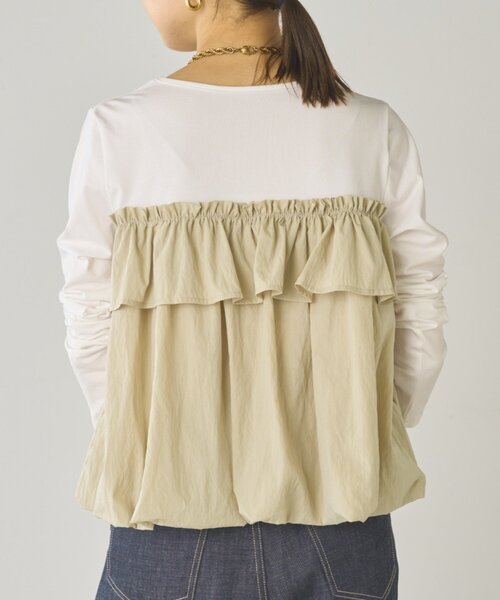 LOUNGEDRESS（ラウンジドレス）の「ドッキングバルーンカットソー（Tシャツ/カットソー・レディース・ベージュ/ブラック・FREE）」の12枚目の写真