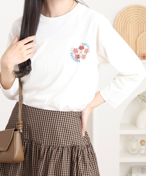 FUNALIVE(ファンアライブ)の「オリオン ビール プリント7分袖Tシャツ(Tシャツ/カットソー・レディース・マスタード/オフホワイト/ブラック/ブルー・L/M)」の8枚目の写真
