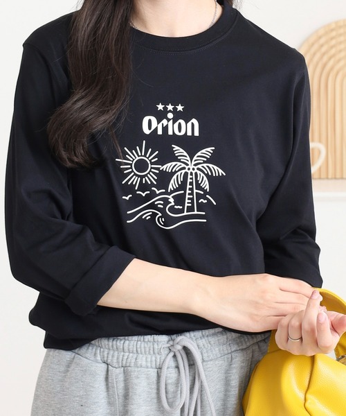 FUNALIVE(ファンアライブ)の「オリオン ビール プリント7分袖Tシャツ(Tシャツ/カットソー・レディース・マスタード/オフホワイト/ブラック/ブルー・L/M)」の14枚目の写真