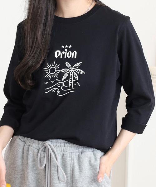 FUNALIVE(ファンアライブ)の「オリオン ビール プリント7分袖Tシャツ(Tシャツ/カットソー・レディース・マスタード/オフホワイト/ブラック/ブルー・L/M)」の15枚目の写真
