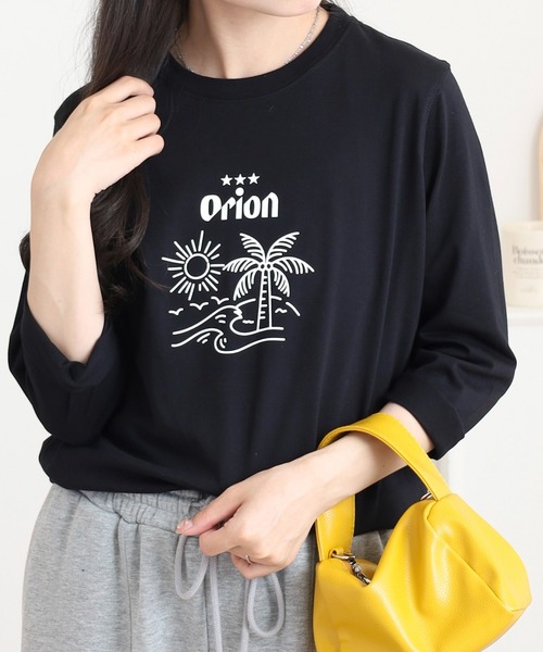 FUNALIVE(ファンアライブ)の「オリオン ビール プリント7分袖Tシャツ(Tシャツ/カットソー・レディース・マスタード/オフホワイト/ブラック/ブルー・L/M)」の16枚目の写真