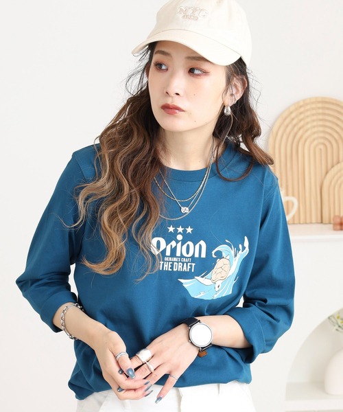 FUNALIVE(ファンアライブ)の「オリオン ビール プリント7分袖Tシャツ(Tシャツ/カットソー・レディース・マスタード/オフホワイト/ブラック/ブルー・L/M)」の19枚目の写真