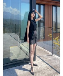 デイアンドグレイド美品⭐︎フーディーニットコート アンドイット and it_ ブロッキングすかしニット ニット