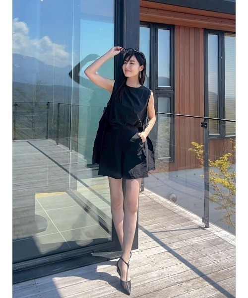 Day and Grade(デイアンドグレイド)の「【Shihoセレクト】撥水ストレッチサイドリボンプルオーバー(シャツ/ブラウス・レディース・ブラック・FREE)」の2枚目の写真