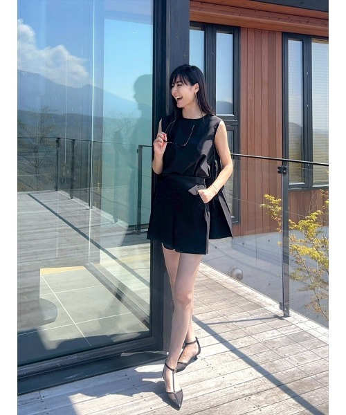 Day and Grade(デイアンドグレイド)の「【Shihoセレクト】撥水ストレッチサイドリボンプルオーバー(シャツ/ブラウス・レディース・ブラック・FREE)」の3枚目の写真