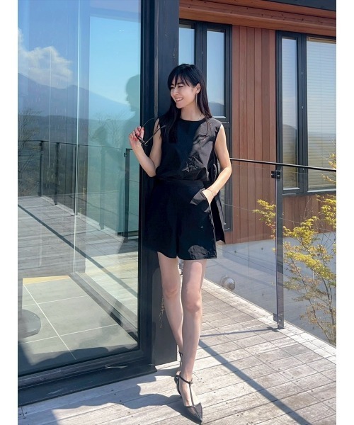 Day and Grade(デイアンドグレイド)の「【Shihoセレクト】撥水ストレッチサイドリボンプルオーバー(シャツ/ブラウス・レディース・ブラック・FREE)」の4枚目の写真