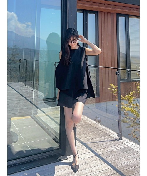 Day and Grade(デイアンドグレイド)の「【Shihoセレクト】撥水ストレッチサイドリボンプルオーバー(シャツ/ブラウス・レディース・ブラック・FREE)」の6枚目の写真