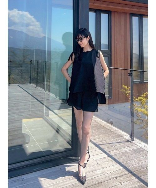 Day and Grade(デイアンドグレイド)の「【Shihoセレクト】撥水ストレッチサイドリボンプルオーバー(シャツ/ブラウス・レディース・ブラック・FREE)」の7枚目の写真