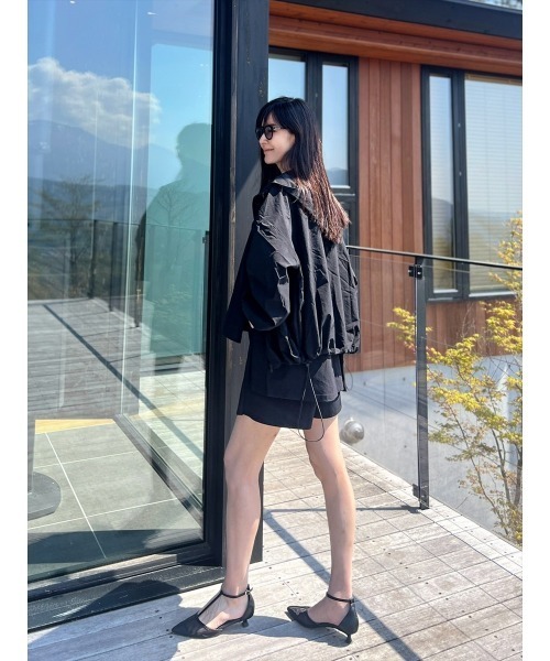 Day and Grade(デイアンドグレイド)の「【Shihoセレクト】撥水ストレッチサイドリボンプルオーバー(シャツ/ブラウス・レディース・ブラック・FREE)」の9枚目の写真