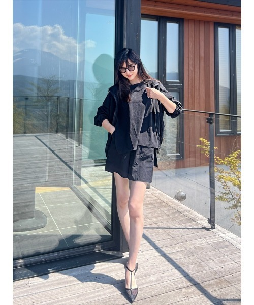 Day and Grade(デイアンドグレイド)の「【Shihoセレクト】撥水ストレッチサイドリボンプルオーバー(シャツ/ブラウス・レディース・ブラック・FREE)」の15枚目の写真