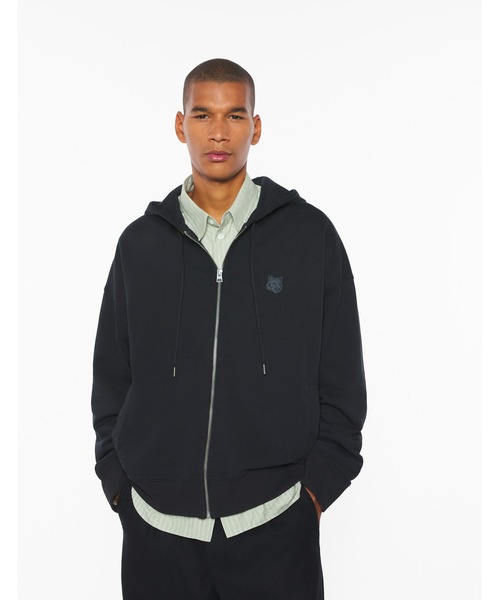 Maison Kitsune（メゾンキツネ）の「FOX HEAD ZIPPED OVERSIZE HOODIE（パーカー・メンズ・ブラック/チャコール・XL/L/M/S/XS）」の11枚目の写真