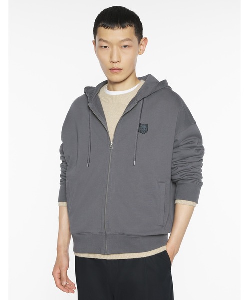Maison Kitsune（メゾンキツネ）の「FOX HEAD ZIPPED OVERSIZE HOODIE（パーカー・メンズ・ブラック/チャコール・XL/L/M/S/XS）」の5枚目の写真