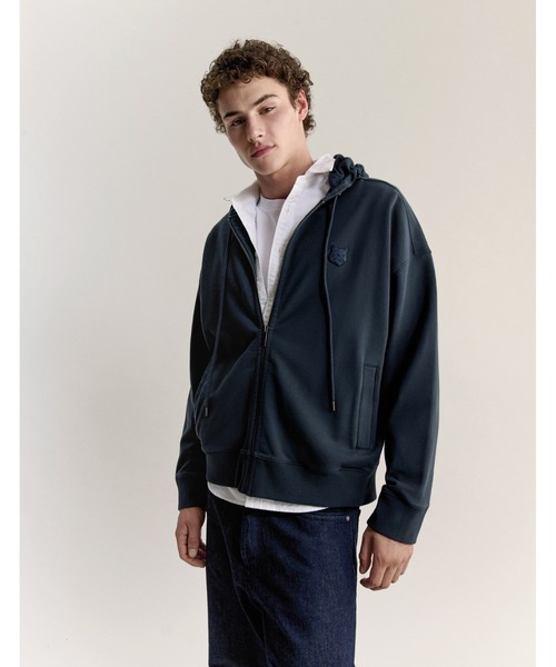 Maison Kitsune(メゾンキツネ)の「FOX HEAD ZIPPED OVERSIZE HOODIE(パーカー・メンズ・ブラック/チャコール/ネイビー/ダークグレー/ベビーピンク・XL/L/M/S/XS)」の19枚目の写真