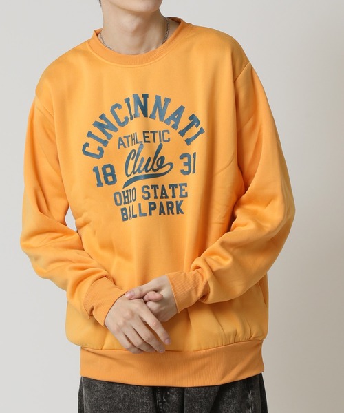 ARCADE（アーケード）の「裏起毛 アメカジ カレッジロゴ スウェット トレーナー（スウェット・メンズ・グレイッシュベージュ/ネイビー系2/ベージュ系3/ブラック系4/マスタード/グレー系その他3/グレー系その他2/ネイビー系1/グレー系1/ブラック系1・LL/L/M）」の11枚目の写真