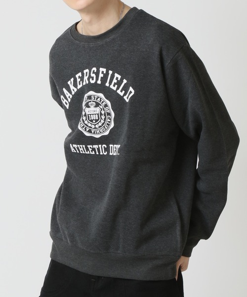 ARCADE（アーケード）の「裏起毛 アメカジ カレッジロゴ スウェット トレーナー（スウェット・メンズ・グレイッシュベージュ/ネイビー系2/ベージュ系3/ブラック系4/マスタード/グレー系その他3/グレー系その他2/ネイビー系1/グレー系1/ブラック系1・LL/L/M）」の12枚目の写真