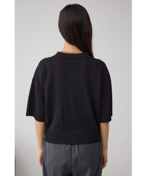 AZUL by moussy(アズールバイマウジー)の「Wジップポロカラーニットカーディガン(カーディガン/ボレロ・レディース・ブラック/レッド/ブラウン/アイボリー・FREE)」の6枚目の写真