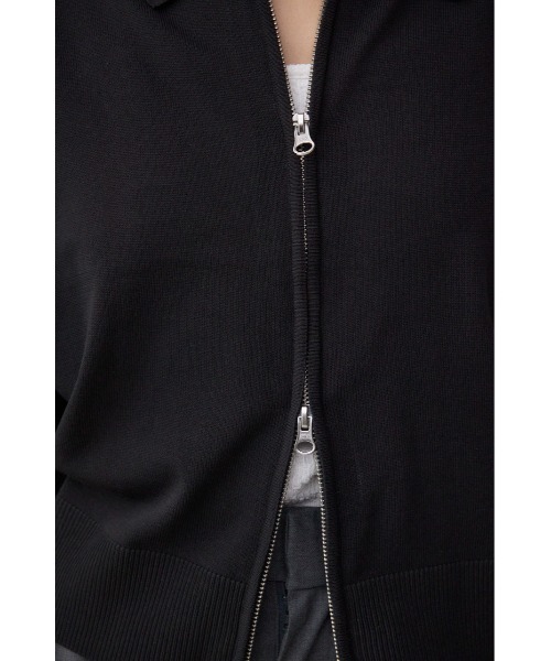 AZUL by moussy(アズールバイマウジー)の「Wジップポロカラーニットカーディガン(カーディガン/ボレロ・レディース・ブラック/レッド/ブラウン/アイボリー・FREE)」の10枚目の写真