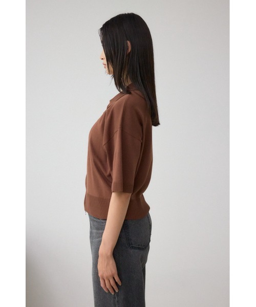 AZUL by moussy(アズールバイマウジー)の「Wジップポロカラーニットカーディガン(カーディガン/ボレロ・レディース・ブラック/レッド/ブラウン/アイボリー・FREE)」の15枚目の写真