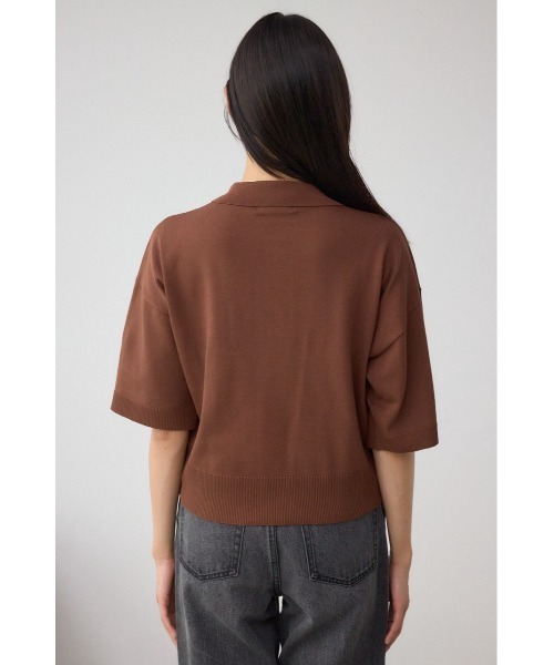 AZUL by moussy(アズールバイマウジー)の「Wジップポロカラーニットカーディガン(カーディガン/ボレロ・レディース・ブラック/レッド/ブラウン/アイボリー・FREE)」の16枚目の写真