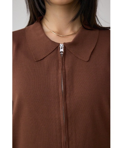 AZUL by moussy(アズールバイマウジー)の「Wジップポロカラーニットカーディガン(カーディガン/ボレロ・レディース・ブラック/レッド/ブラウン/アイボリー・FREE)」の17枚目の写真