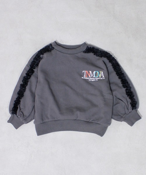 Ocean&Ground（オーシャン&グラウンド）の「レースラインスウェット（スウェット・キッズ・ネイビー/チャコール/イエロー・120/110/100/90/140/130）」の2枚目の写真