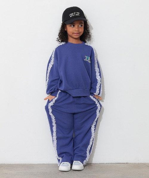 Ocean&Ground（オーシャン&グラウンド）の「レースラインスウェット（スウェット・キッズ・ネイビー/チャコール/イエロー・120/110/100/90/140/130）」の6枚目の写真